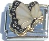 April flying butterfly charm - Diamond - 9mm Italian Charm